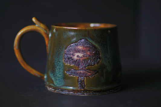 Carved mushroom mug