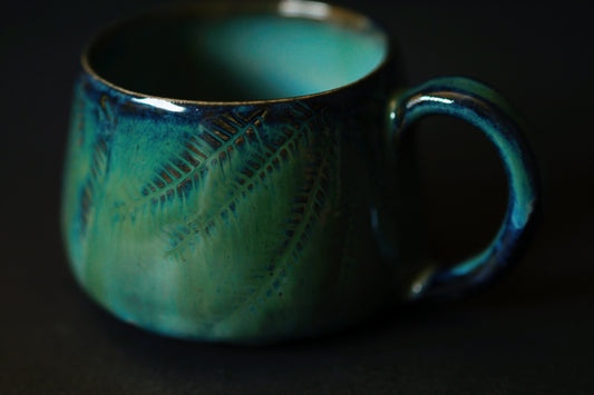 Fern carved mug